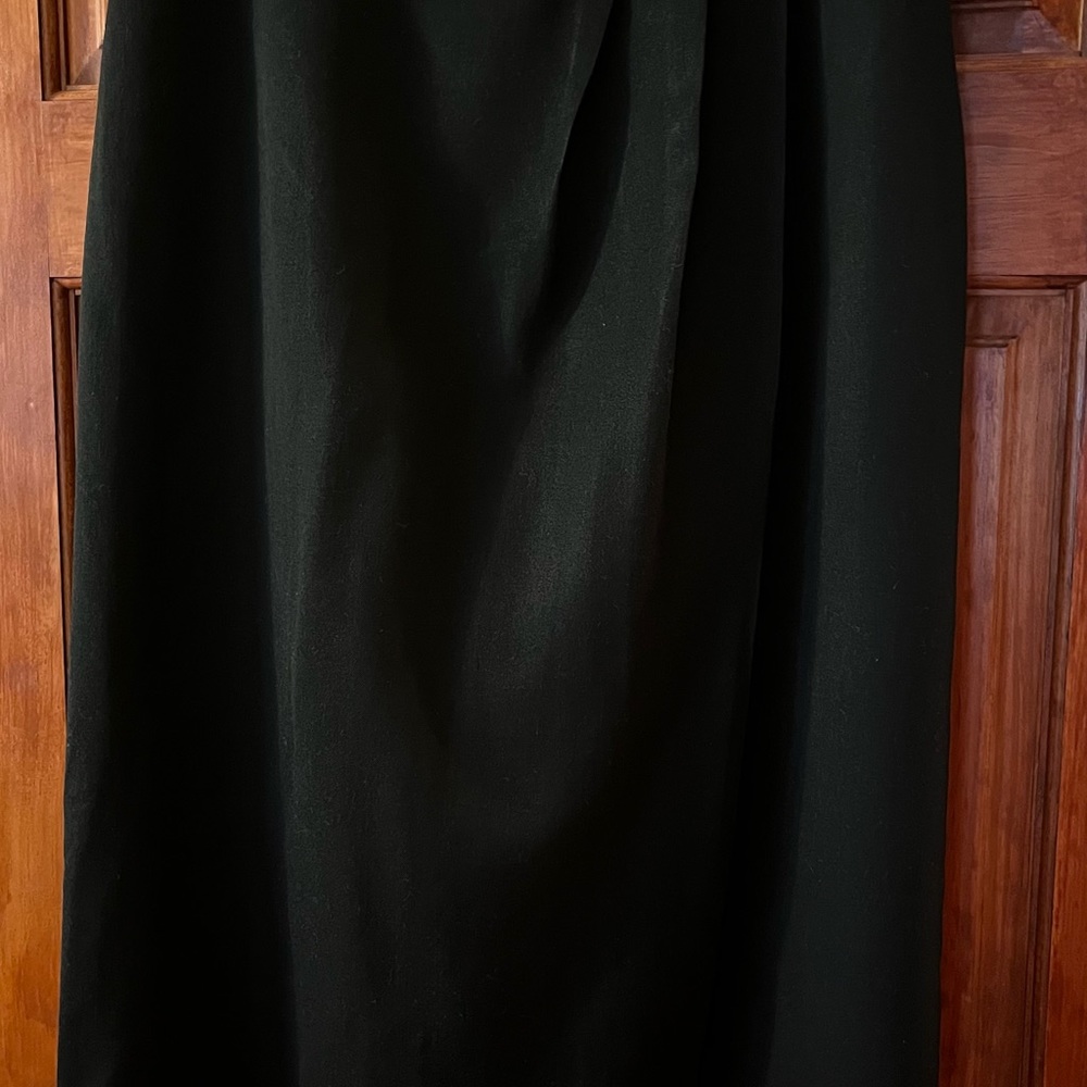 Women Black Wool Midi Skirt